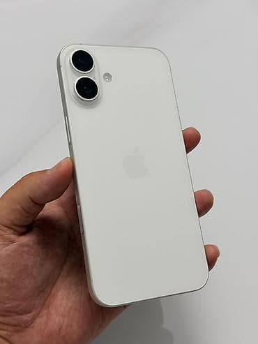 ipad 2017: IPhone 16 Plus, Б/у, 128 ГБ, Белый, Защитное стекло, Чехол, 92 % — 1