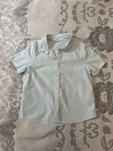 белый платья для девочек: Рубашка, цвет - Бежевый, Б/у — 1