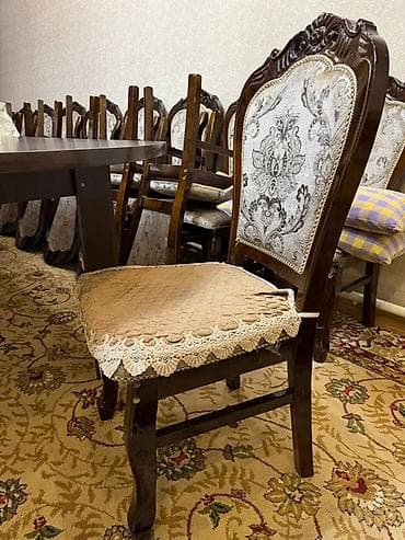 б у стол со стульями для кухни: Стол и стул для зала, цвет - Коричневый — 3