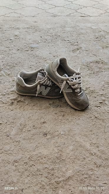 574 new balance: Кроссовки New Balance 574, цвет серый/бежевый. - Классическая модель — 2