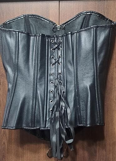 вещи аниме: Корсет из экокожи на молнии и шнуровке — 3