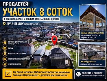 🏡 Продается участок 8 соток АРЧА БЕШЕК ВИД НА ГОРЫ с жилым домом и