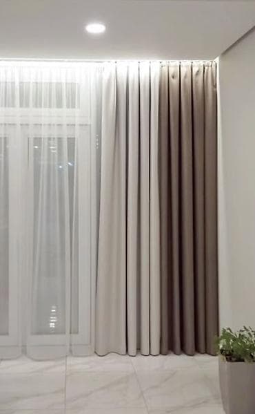 Двухрядный комплект штор для гостиной/спальни: - Лёгкая полупрозрачная