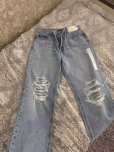 Джинсы: Джинсы, Прямые, Uniqlo, Высокая талия, Вареные — 1