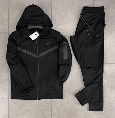 Мужской спортивный костюм Nike Tech Fleece, черный оригинал -