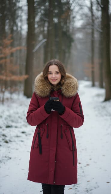 Женская парка пуховик, размер 48,мех на капюшоне