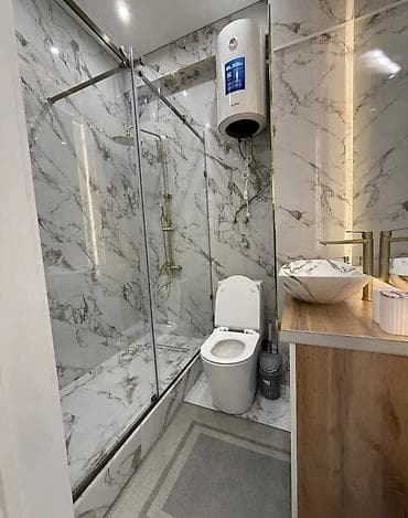 Квартиры: 1 комната, Асанбай мкр, Душевая кабина, Постельное белье, Кондиционер — 4