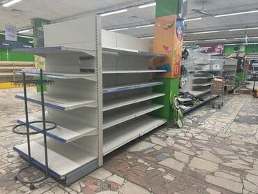 оборудование для магазина бу: Витрины, стеллажи, полки торговые металлические б/у, полка магазинная — 5