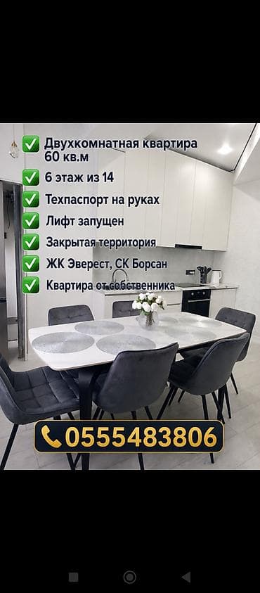 2 комнаты, 60 м², Элитка, 6 этаж, Дизайнерский ремонт