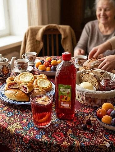 сиропы для коктейлей: Компот абрикосовый с яблоками «Домашний сад» - Напиток на основе — 3