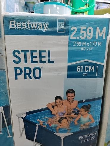 Каркасный бассейн Bestway Steel Pro. - Размеры: 2,59 × 1,70 м - at lalafo.kg Каркасный бассейн Bestway Steel Pro. - Размеры: 2,59 × 1,70 м -