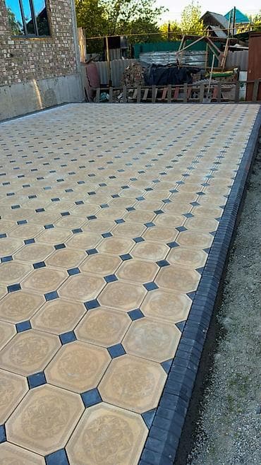 сетка мелкая: Тротуарная плитка «Октагон» с вставками - Тип: модульная бетонная — 7