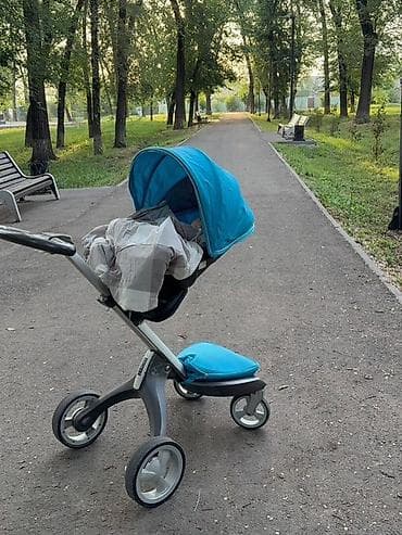 Детский мир: Коляска, Stokke, цвет - Голубой, Б/у, Самовывоз — 5