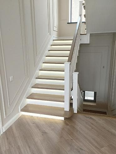 опрыскиватель для деревьев: Деревянная лестница Для дома, Форма лестницы: Много-маршевая, Стиль: Классический — 3