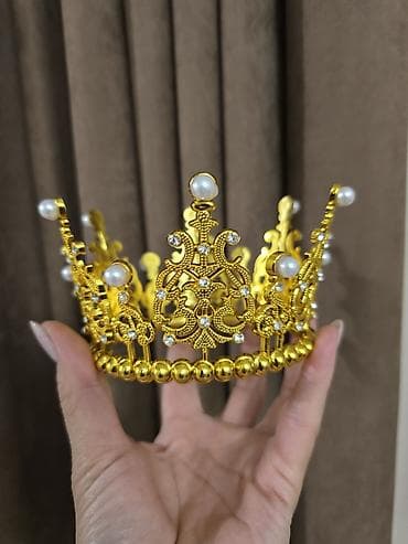 Бижутерия: Чачка арналган аксессуар, Диадема, Аялдарга, Материалы: Металл, Жаңы — 4