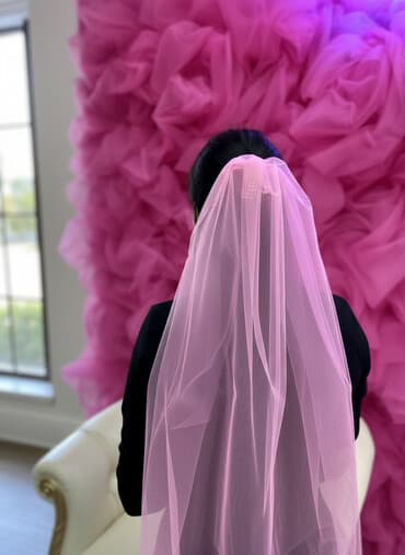 Фата для невесты/девичника - Варианты цвета: насыщенно‑розовый и