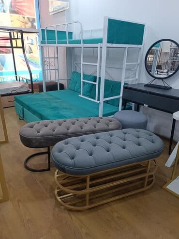 скамейка фото: Банкетка, Новый, С полками, Платная доставка, цвет - Серый — 3