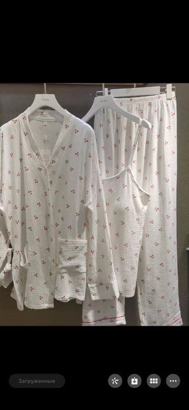 белая ночная сорочка: Ночная сорочка, Муслин, Средняя модель, S, M, L — 4