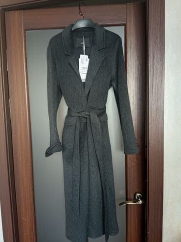 больших размеров одежда для полных: Пальто, Халат, Зима, Овечья шерсть, Длинная модель, С поясом, Двубортная модель, Без подкладки, L — 2