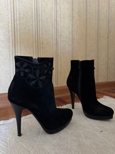 пол сапоги женские: Женские ботильоны на высоком каблуке. - Материал: бархатистая замша в — 3