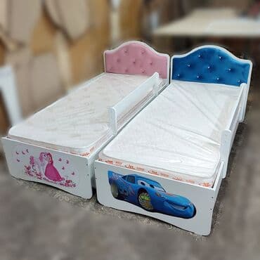 Детская односпальная кровать, Новый, Для девочки, Для мальчика, С матрасом, ДСП, Бесплатная доставка