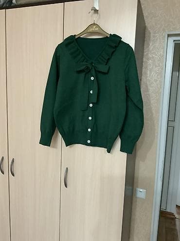 женские кардиган: Кардиган, Трикотаж, Средняя модель, Осень-весна, Вязаная модель — 1