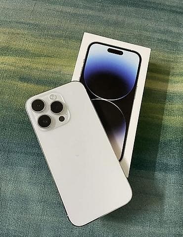 IPhone 14 Pro, Б/у, 128 ГБ, Серебристый, Коробка, 78 %