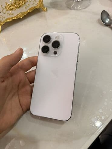 IPhone 14 Pro, Б/у, 256 ГБ, Белый, Защитное стекло, 87 %