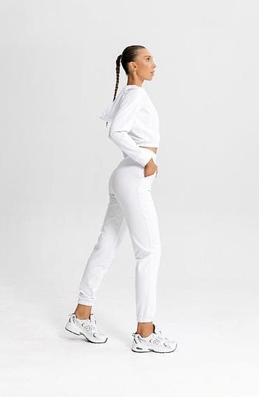 Толстовки, худи: Белые спортивные штаны женские Forstrong изготовлены в России из — 6