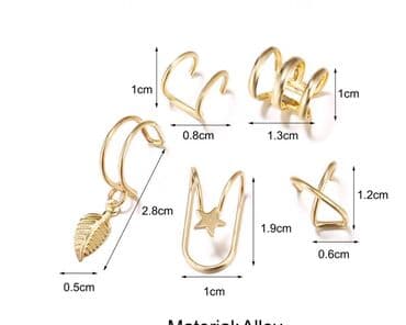 свадебные платья для покрытых: Серьги - клипсы, У каффы из нержавеющей стали, клипсы для ушей — 2
