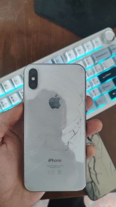 ноутбук бу бишкек: IPhone X, Б/у, 256 ГБ, White Titanium, Зарядное устройство, Чехол, 82 % — 5