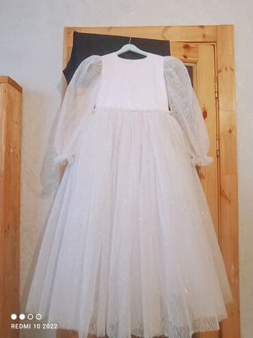 белый топ: Детское платье, цвет - Белый — 2