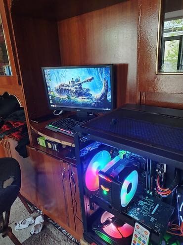 бу ноутбук бишкек: Игровой ПК с подсветкой RGB + монитор и клавиатура Состав: - Корпус — 4