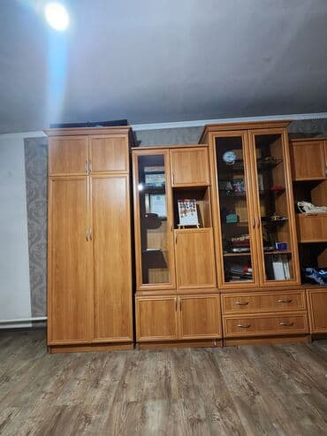 шкафы для гостинной: Гарнитур для зала, Б/у, ДСП, Самовывоз, цвет - Коричневый — 5