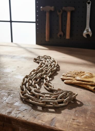 Тяжёлая стальная цепь крупного калибра - Материал: сталь. - Тип — 1