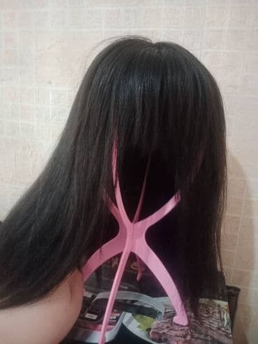 купить очки для зрения с накладками: Парик каре из тёмных прямых НАТУРАЛЬНЫХ ВОЛОС - Форма: классическое — 3