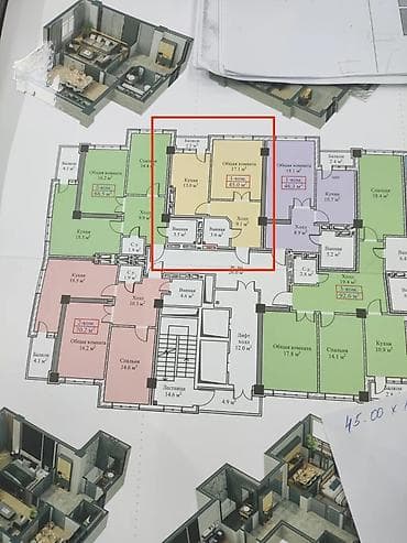Батирлер: 1 бөлмө, 45 м², Технопарк Элитка, 7 кабат, ПСО (өз алдынча бүтүрүү) — 1