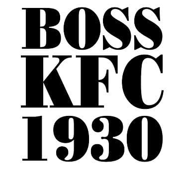 кола буква: Постер/принт с типографикой “BOSS KFC 1930”. - Чёрные буквы крупного — 1
