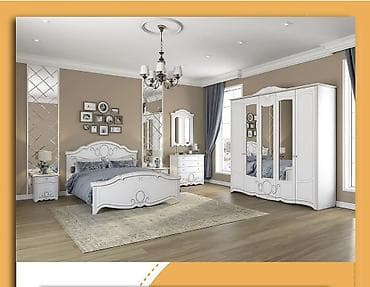 Эмерек гарнитурлары: Уктоочу бөлмө гарнитуру, Колдонулган, Эки кишилик керебет, Комод, Тумба, түсү - Ак — 3