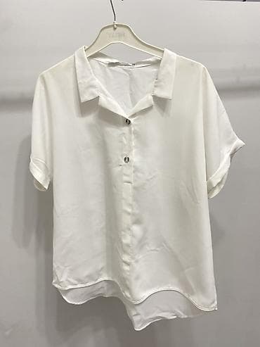 Блузка, Классическая модель, Шифон, Однотонный