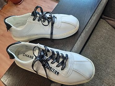 Белые кожаные кеды Chanel.женские, размер 37-38 - Материал верха