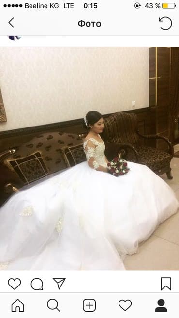 свадебные платья больших размеров: Свадебное платье, M, Со шлейфом, Дизайнерское, А-силуэт, Турция, Кружево, Новый — 2