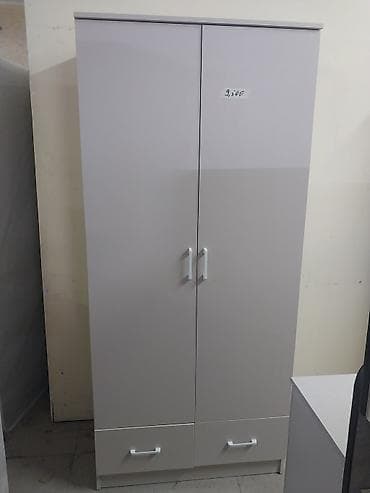 рейка 3 5: Двухдверный шкаф для одежды из ЛДСП. - Цвет: белый/светлый (матовый) — 8