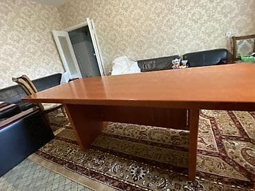 лошки набор: Комплект офисной мебели, Диван, Кожа, цвет - Черный — 1