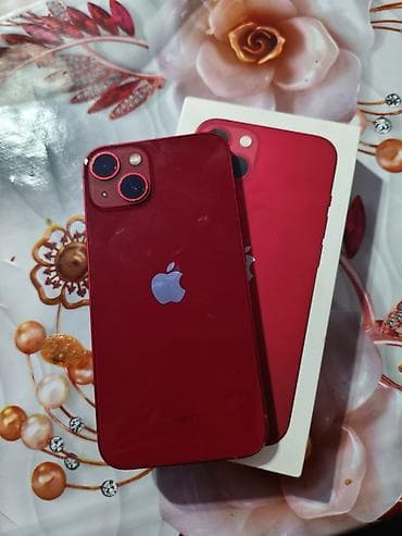 iphone 111: IPhone 13, Б/у, 128 ГБ, Красный, Зарядное устройство, Чехол, Кабель, 76 % — 1