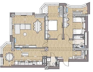 central park: 3 комнаты, 117 м², Элитка, 6 этаж, Дизайнерский ремонт — 4