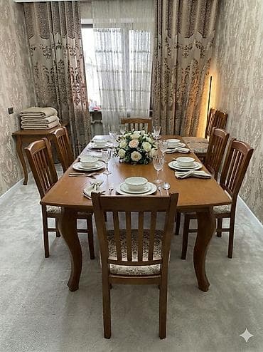 кухонный гарнитур в кредит: Стол и стул для зала, цвет - Коричневый — 1