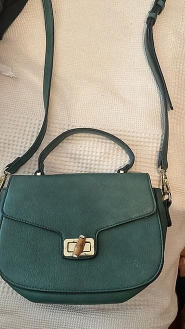 Кошельки, портмоне: Сумка через плечо/кросс-боди из гладкой экокожи глубокого изумрудного — 1