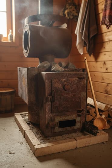 шкаф куп: Банная печь из толстостенной стали с выносной топкой и дымоходом — 2