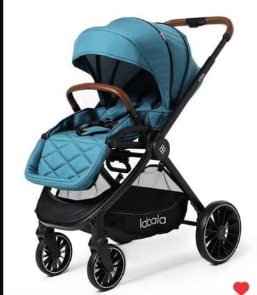 пользовались: Коляска, цвет - Голубой, Б/у — 2